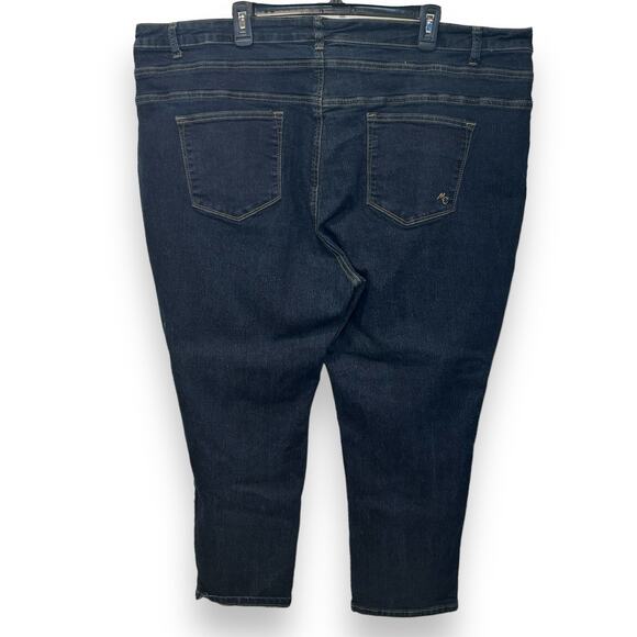 ModCloth Button Fly High Rise Slim Fit Jeans Size 28 Dark Wash Plus Size Ankle - Picture 3 of 8